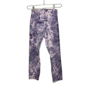 Lululemon Align High Rise Diamond Dye Cropped Leggings 4 Purple White Activewear